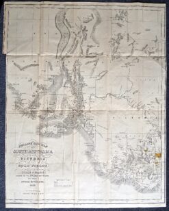 Antique map - Gold fields of South Australia c.1853  Ref: 888-129
