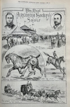 Antique print - Scenes at Melbourne Royal Show c.1892   Ref: 888-004