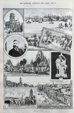 Antique print -  Views of Ballarat c.1892  Ref:  888-005