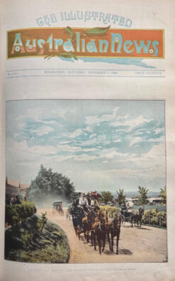 Antique print - Members Drive at Flemington Race Course c.1892  Ref:  888-006