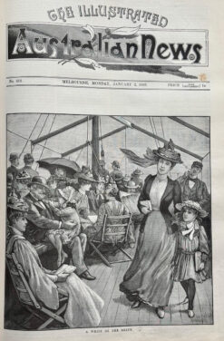 Antique print - Taking ferry down Port Phillip c.1893  Ref:  888-008